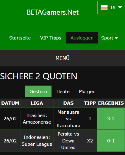 gewonnene Wettscheine